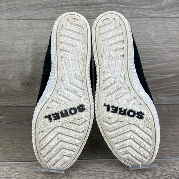 Sorel Out ‘N About Women’s Sz 9 Black Suede Pull On Hidden Wedge Hi Chelsea Boot - Picture 7 of 10